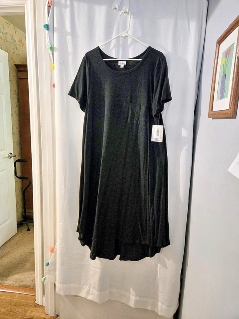 Lularoe Carly Swing Dress Black Mini Dress Size XL